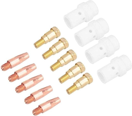 Set di accessori per MIG con diffusore di gas, tenuta del filo e contatto per lasferro - compatibile con lasferro Binzel 36KD - diametro del filo 1,0 mm.