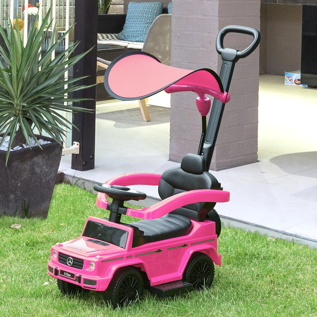 Cavalcabile Auto Bambini 12-36 Mesi ¨C Xylo ¨C Rosa con Clacson Parasole