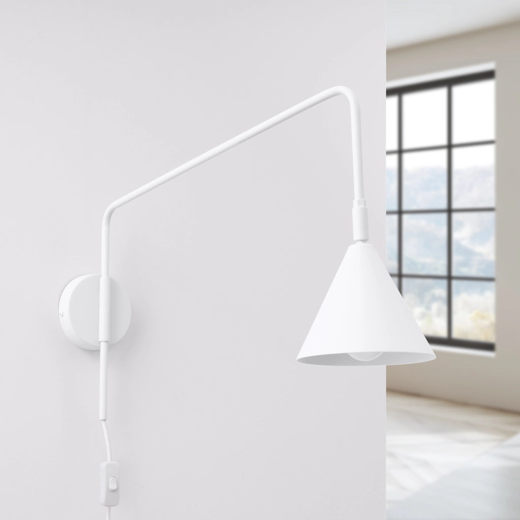 Lampada da parete NOX in acciaio bianco opaco E14 10W LED Design moderno