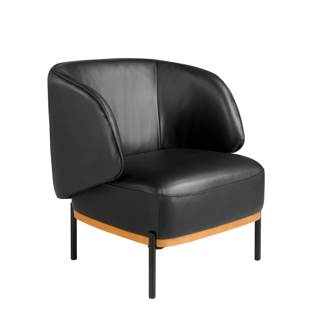 Poltrona in pelle 72 x 78 x 77 cm colore nera