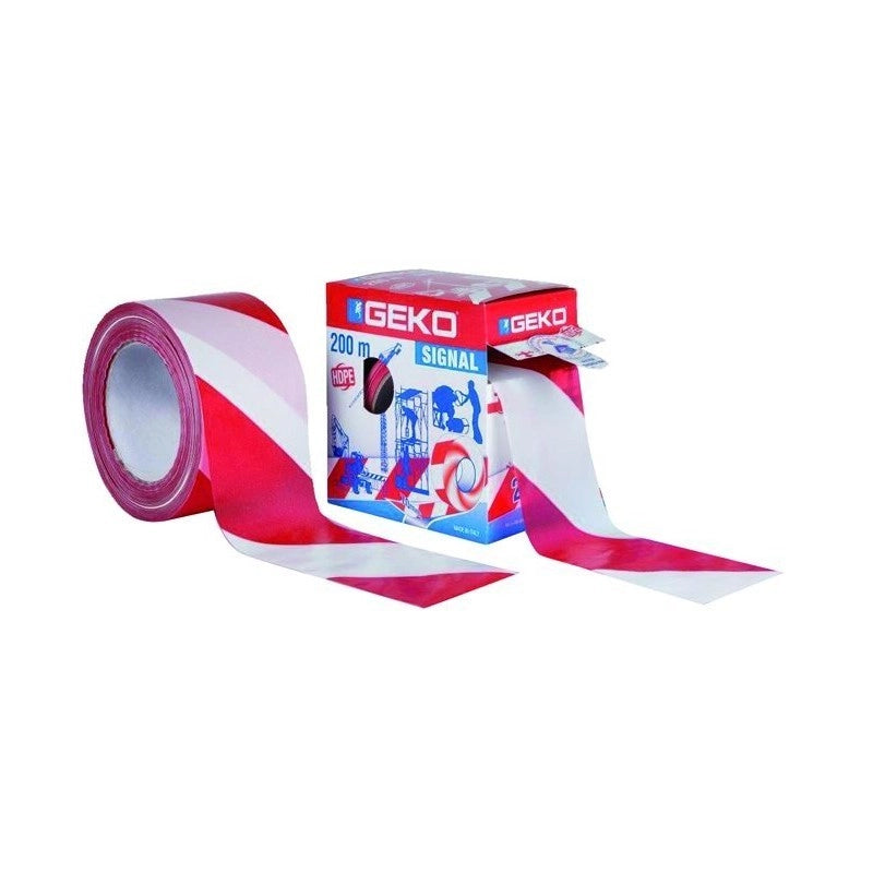 Nastro segnaletico bianco/rosso 70mmx 200 m