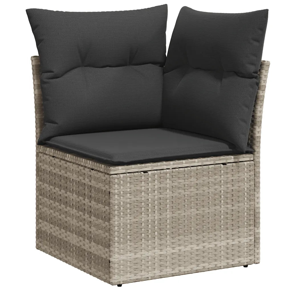 Set Divano da Giardino 4pz con Cuscini Grigio Chiaro Polyrattan 3222511