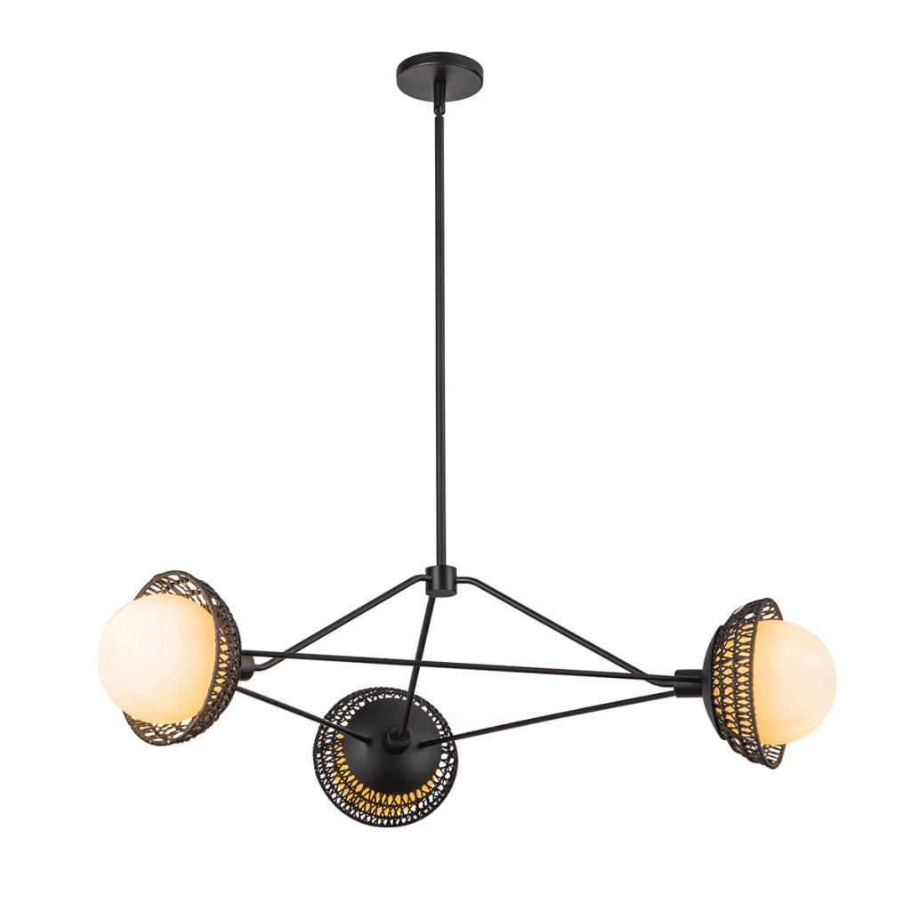 Lampada a sospensione boho Perth Alora Mood nera 3xE14