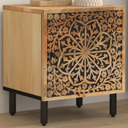 Comodino-Tavolino da notte 40x33x46 cm in Legno Massello di Mango 818311