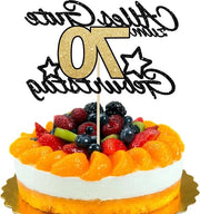 Decorazione per torta 70° compleanno - glitter nero-oro