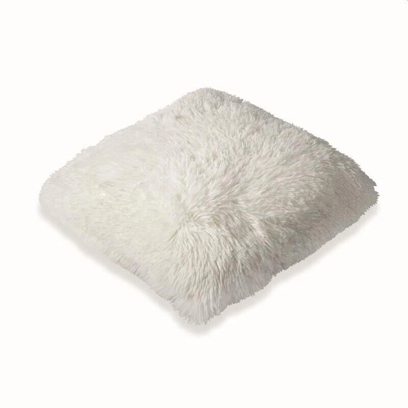 GLAM CUSCINO ARREDO IN ECOPELLICCIA 55X55 BIANCO