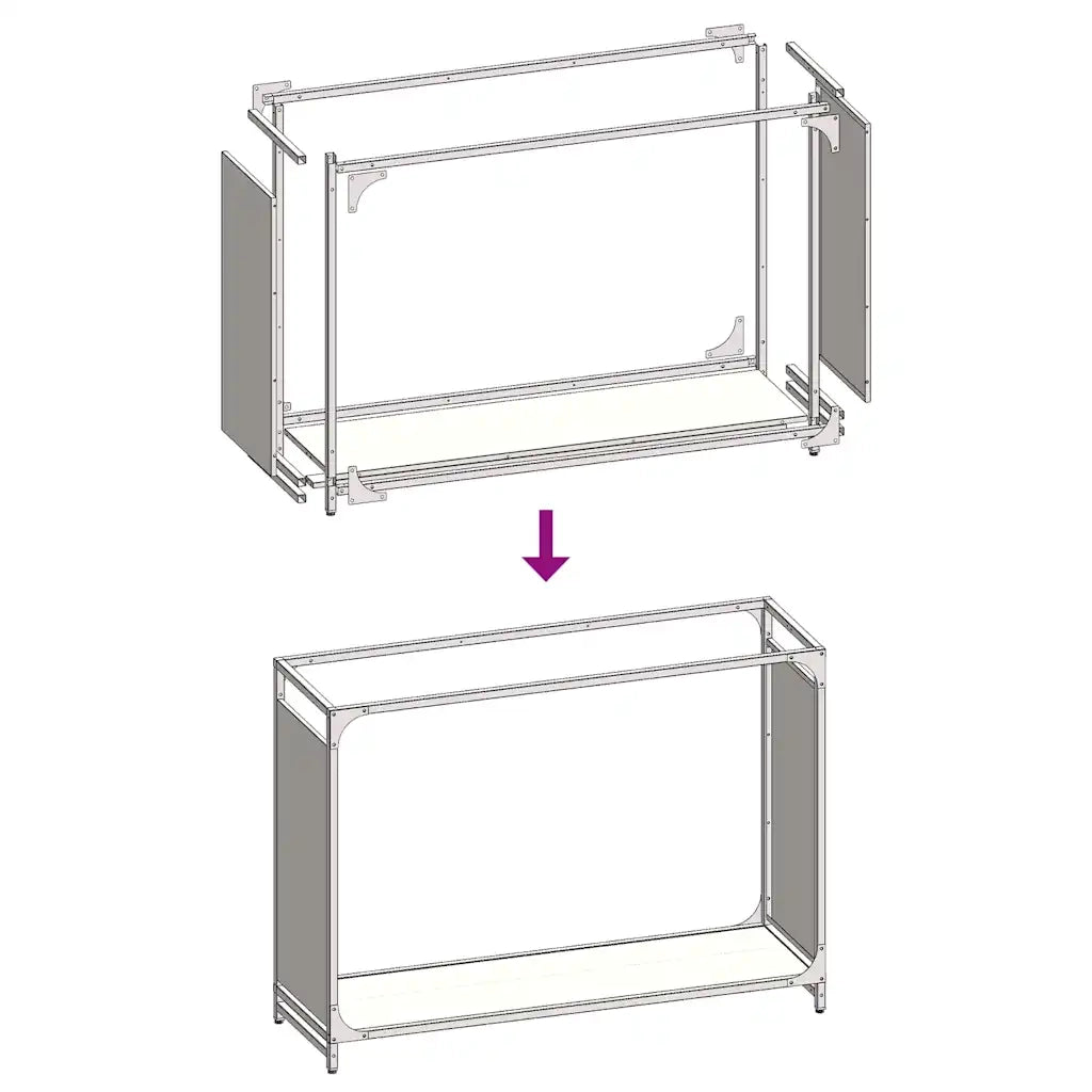Rastrelliera per Legna da Ardere Nera 90x28x65 cm CFW2586161