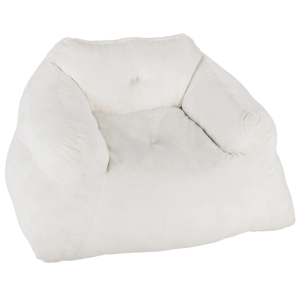 Divano pigro di peluche con rivestimento in velluto morbido, Divano da pavimento imbottito per soggiorno Beige