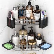 Cassa per docce angolari autoadesiva con contenitore per sapone