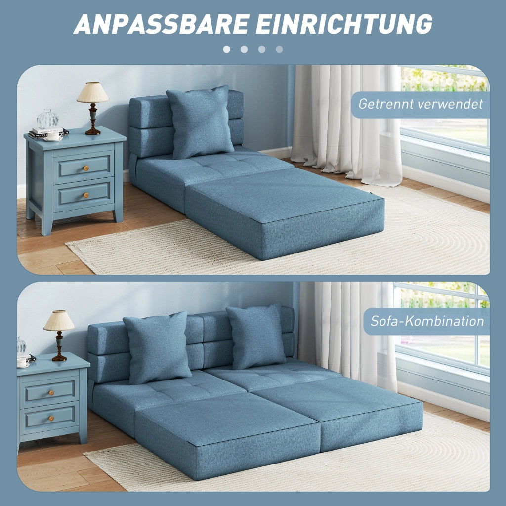 Letto a soppalco imbottito ¨C zephmum ¨C blu scuro 70x70x61