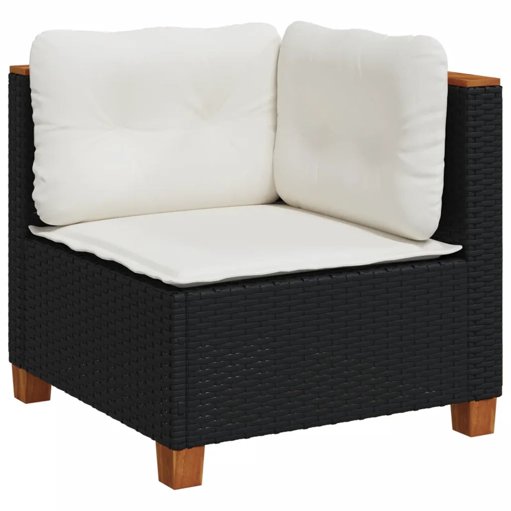 Set Divani da Giardino con Cuscini 7pz Nero Polyrattan 3261881