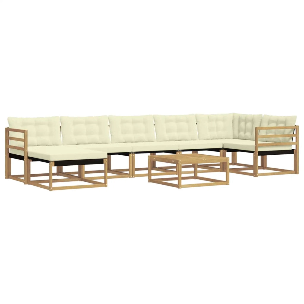 Set di divani da esterno 8 pcs Bianco e Crema 3388912