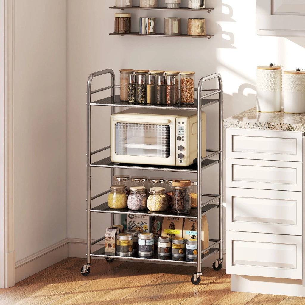 Carrello da cucina a 4 ripiani ¨C Minimal ¨C acciaio inox 60x35x100 cm argento