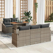 Set Divano da Giardino 6 pcs Grigio Poly Rattan