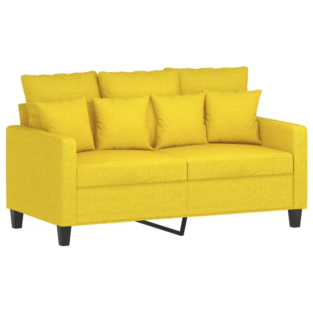 Set di Divani 4 pz con Cuscini Giallo Chiaro in Tessuto 3201645