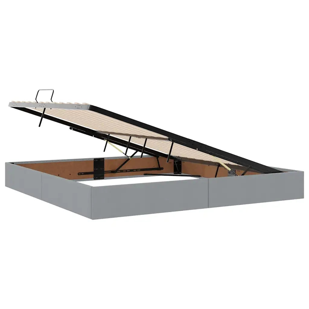 Letto con contenitore e materasso Grigio chiaro 200 x 200 cm