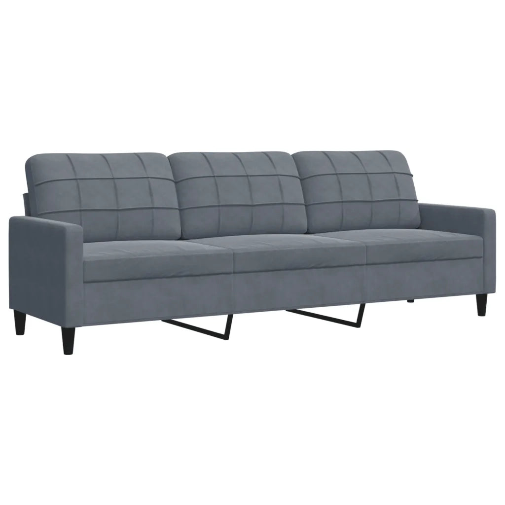 Set di Divani 4 pz con Cuscini e Rinforzi Grigio Scuro Velluto 3278462