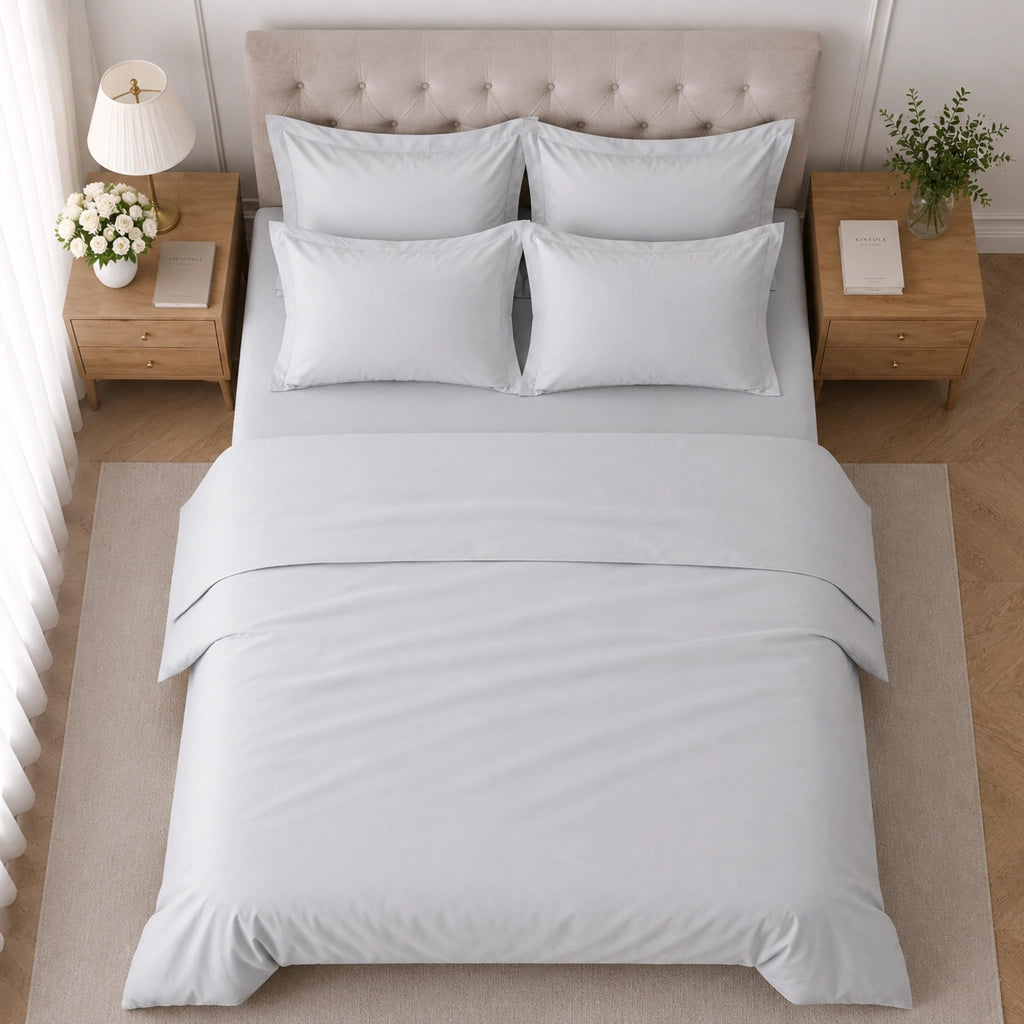 Rotira, set Completo Letto Piazza e Mezza in Cotone, Grigio
