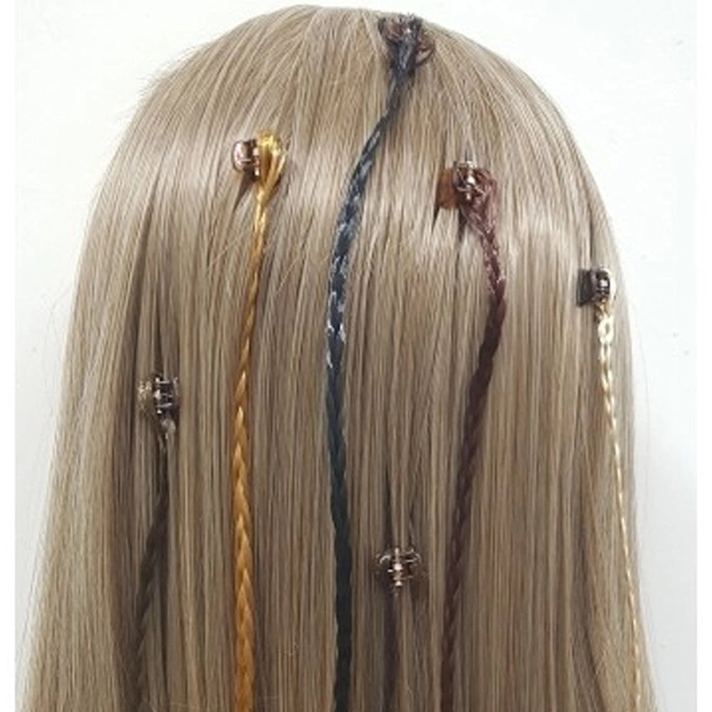 Trade Shop - Set 12pz. Trecce Treccine Fascia Clip Pinza Extension Lunga 30cm Ferma Capelli -