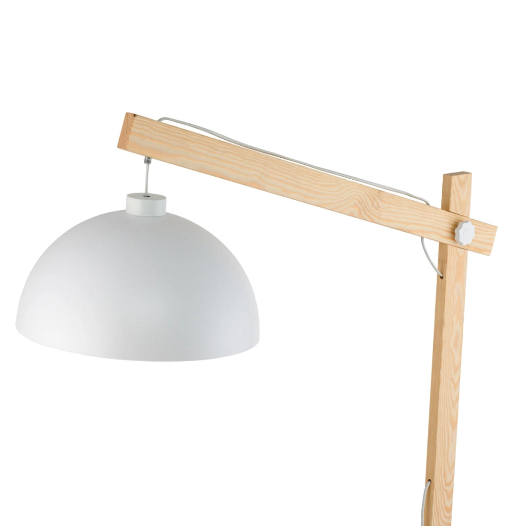 Lampada da terra OSLO bianca legno E27 15W TK-Lighting 5592