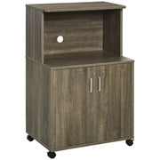 Armadio Multiuso con Ruote e Ripiano ¨C zephmum ¨C Grigio 60.4x40.3x97cm