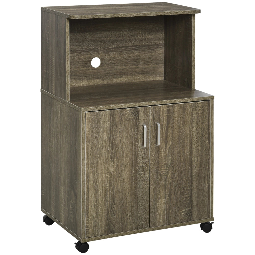 Armadio Multiuso con Ruote e Ripiano ¨C zephmum ¨C Grigio 60.4x40.3x97cm