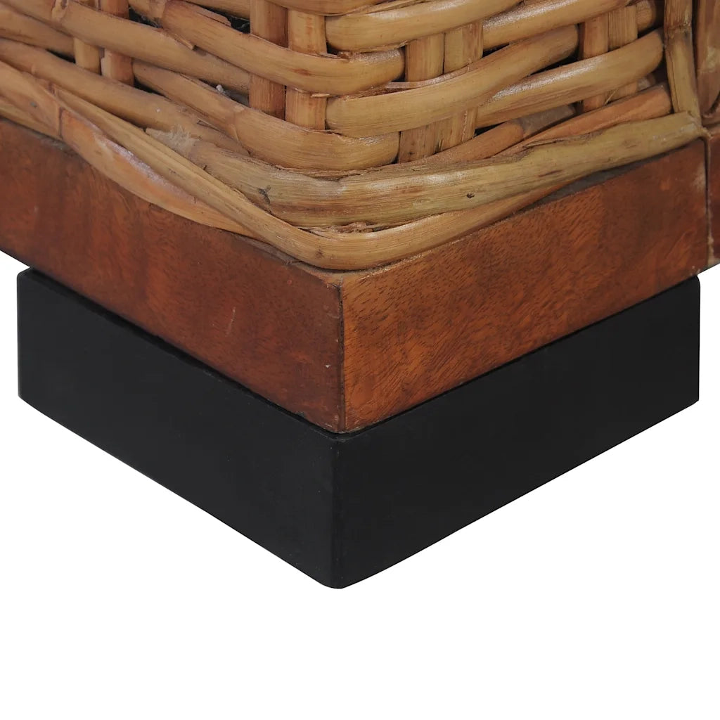 Divano a 2 Posti con Cuscini Marrone in Rattan Naturale 283079