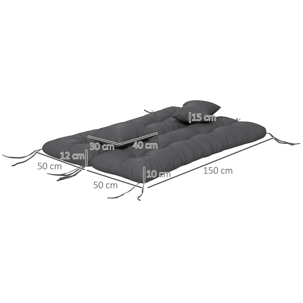 Set 4 Cuscini per Balancelle Giardino ¨C Minimal ¨C Grigio