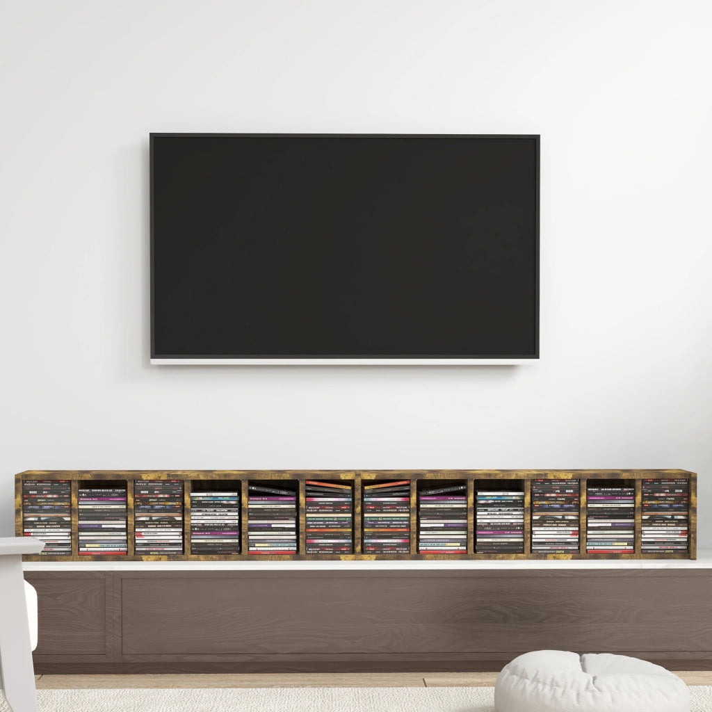 Armadio a colonne per CD ¨C Minimal ¨C 2 pezzi, 12 scomparti, 21x22.5x88.5 cm, marrone rustico