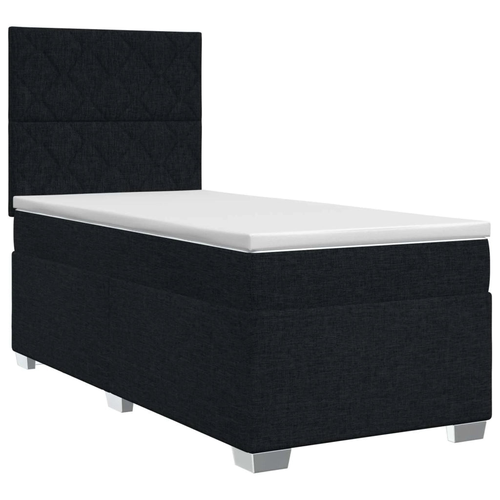 Letto box spring con materasso Nero 100 x 200 cm Tessuto 3453348