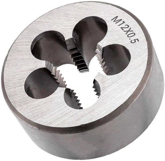 Tavolo di taglio - Ronde viti a filo fine - M12x0.5mm - Acciaio rapido - Resistente all'usura - Per taglio di fili - Matrice per taglio di fili