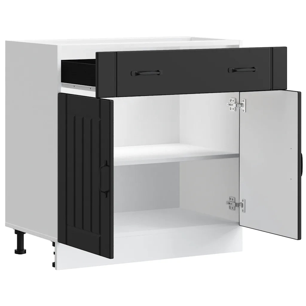 Base da Cucina Lucca Nero in Legno Multistrato 853738