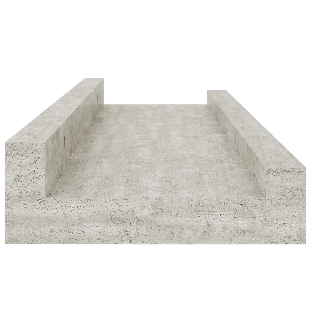 4 pz Mensole da Parete | Scaffali a Parete | Ripiano a parete Grigio Cemento 40x9x3 cm
