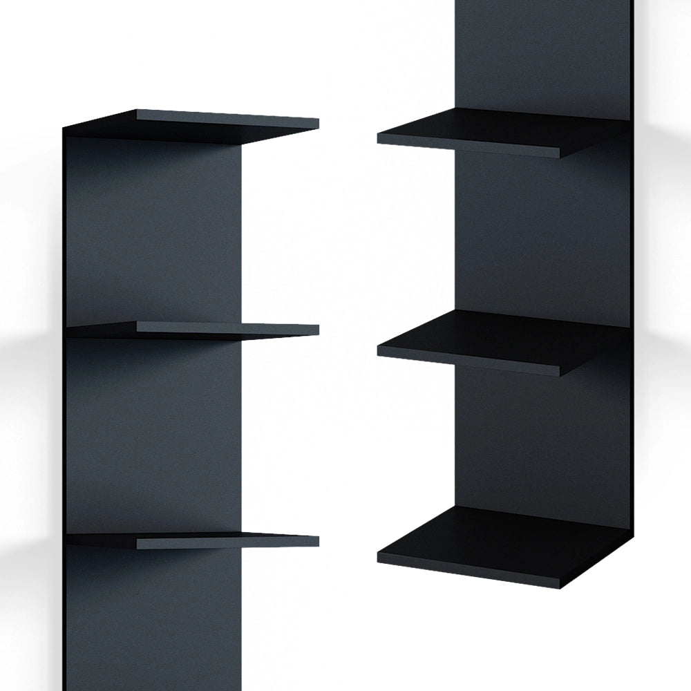 Vicco Libreria da parete Nero 30 x 190 cm aperto
