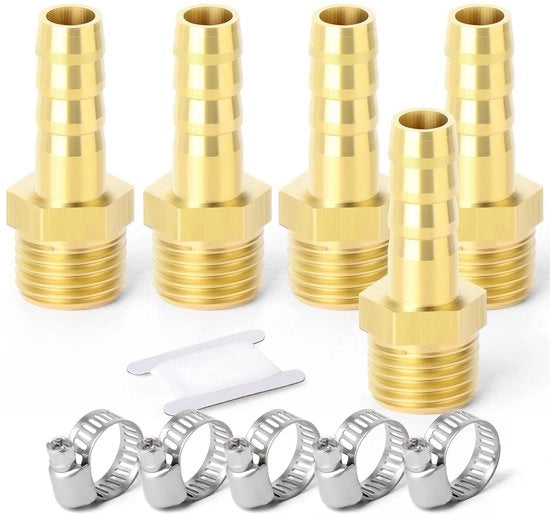 5 pezzi di connettori maschili 12mm OD a barbetta per 3/8
