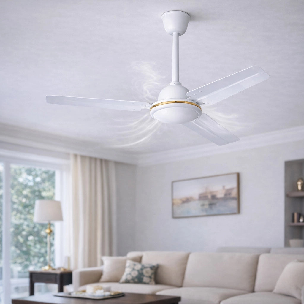 VENTILATORE DA SOFFITTO INDUSTRIALE 3 PALE Ø 120CM 65W COMANDO A MURO CASA