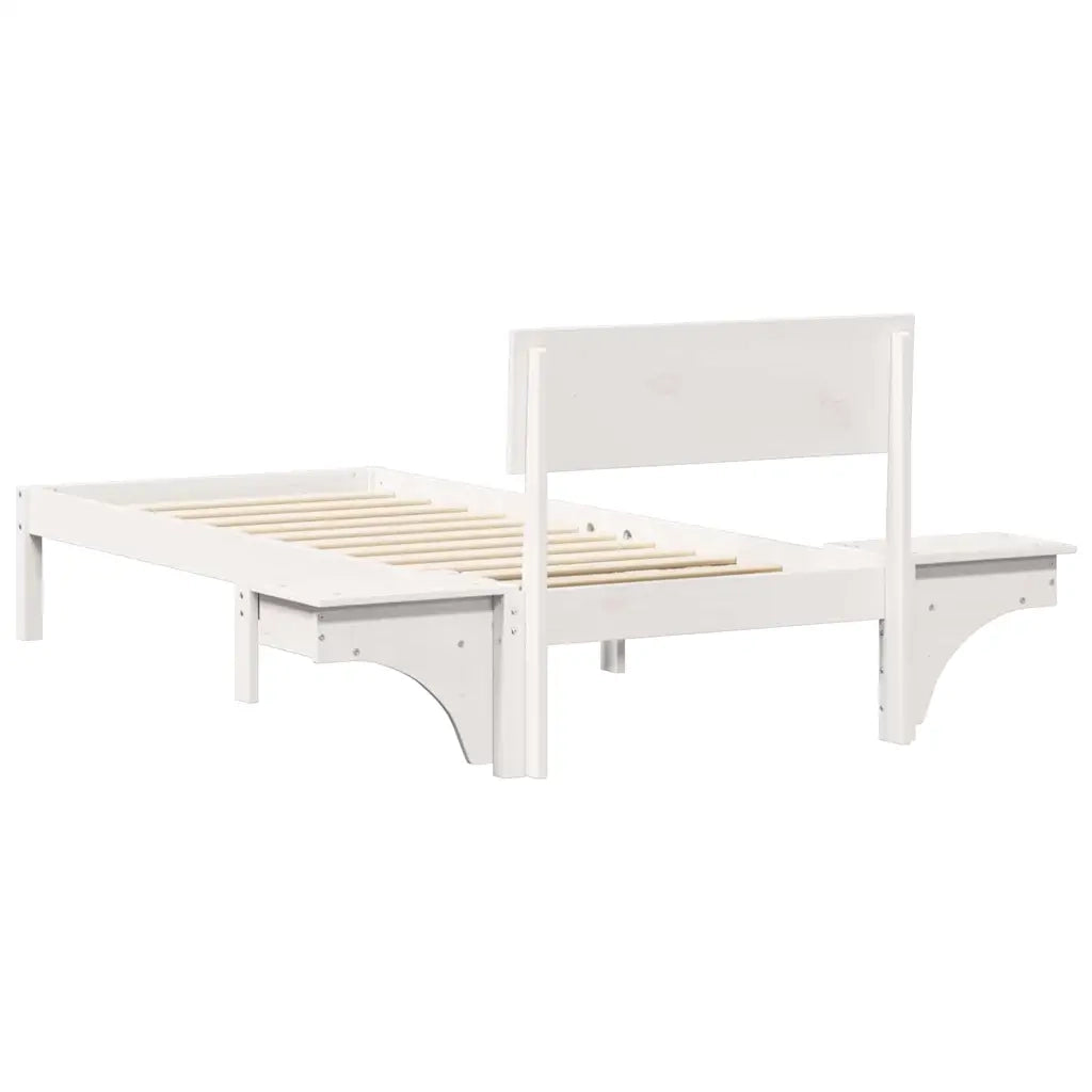 Struttura del letto Bianco 75 x 190 cm Pino massello 873473