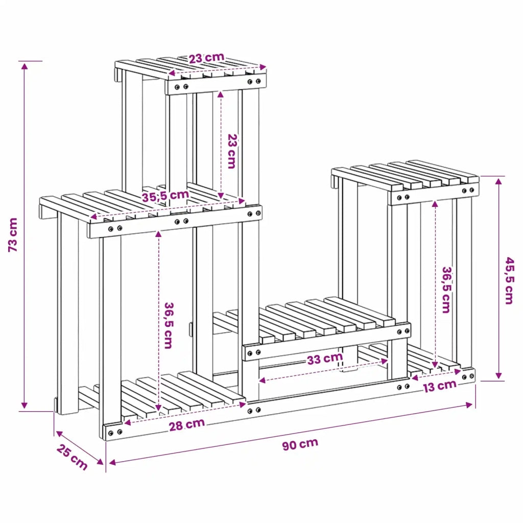 Supporto per piante Bianco 90 x 25 x 73 cm 903093