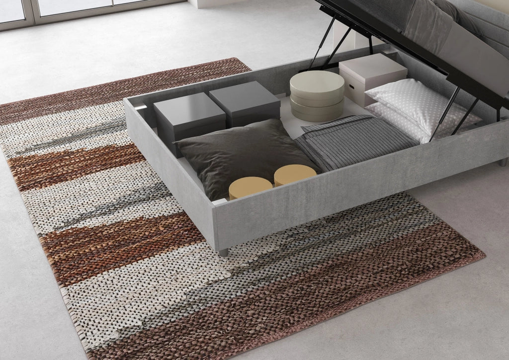 BS COM Letto una piazza e mezza contenitore 120x190 testata inclinata cemento