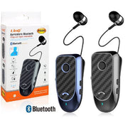 Trade Shop - Auricolare Cuffie Stereo Bluetooth Con Clip-on Cavo Retrattile R9000 Microfono -