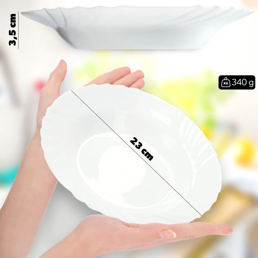 Set di stoviglie KADAX composto da 6 piatti, colore bianco.