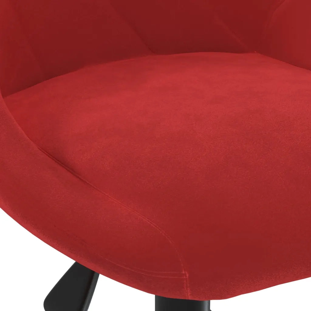 Sedia Girevole da Ufficio Rosso Vino in Velluto 335490