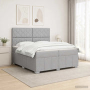 Letto box spring con materasso Grigio Chiaro 200 x 200 cm 3454225