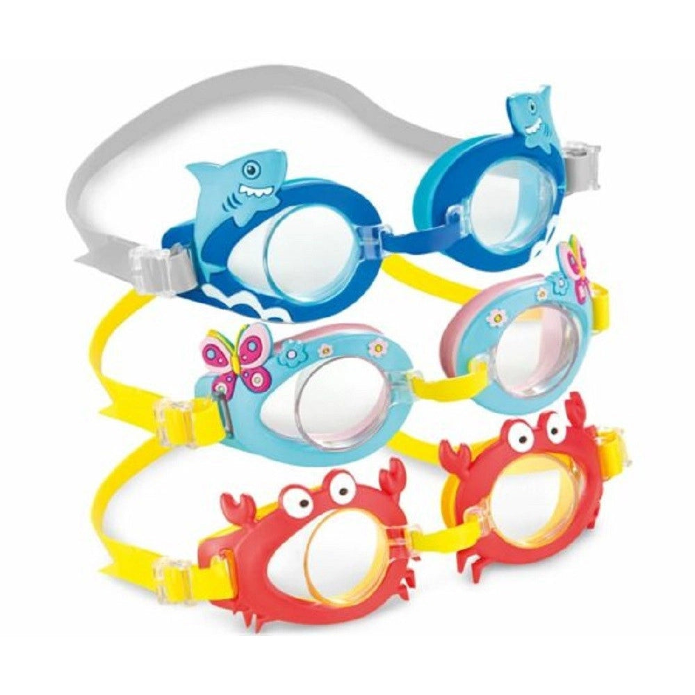 Trade Shop - Occhialini Da Nuoto Piscina Fun Bimbo 3-8 Anni Animali Modello Assortito 55610 -