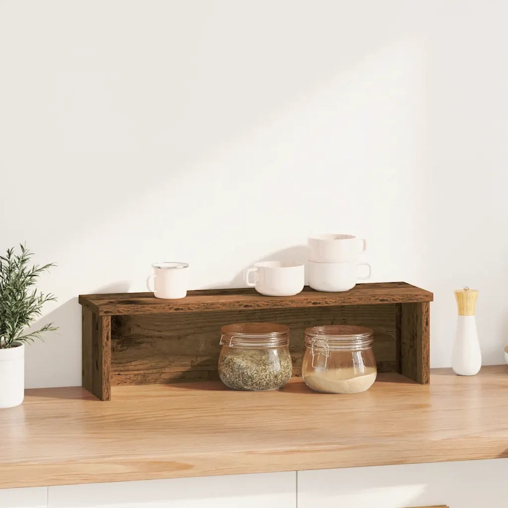Mensola da cucina-Scaffale da Cucina Impilabile Legno Vecchio 50x15x16 cm