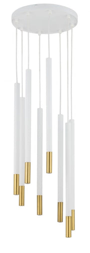 Lampadario moderno bianco oro Sopel Due 8xG9 Sigma