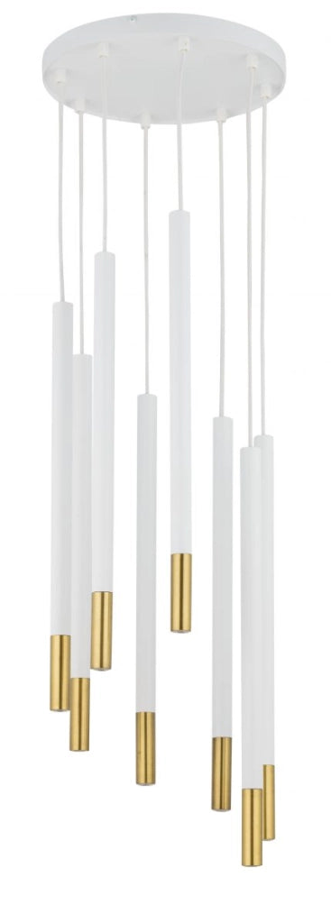 Lampadario moderno bianco oro Sopel Due 8xG9 Sigma