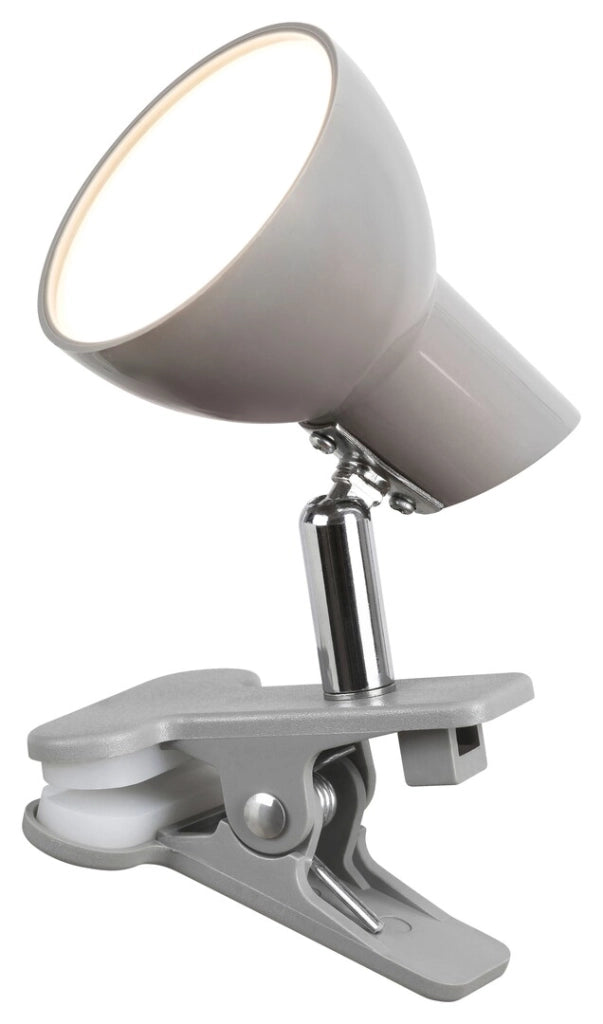 Lampada con clip grigia LED integrato 5W Rabalux Noah