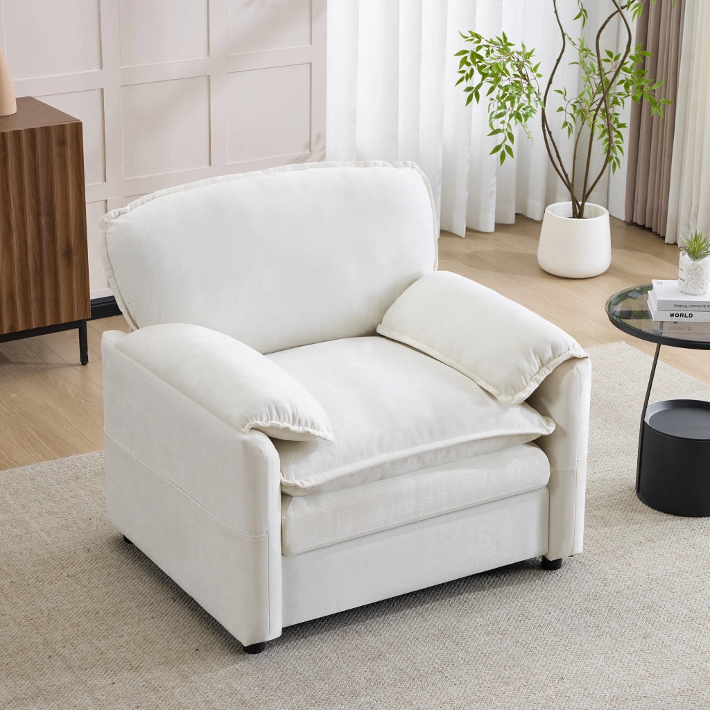 Divano singolo bianco vintage - Zephmum - Tasca doppia lato per spazio ridotto