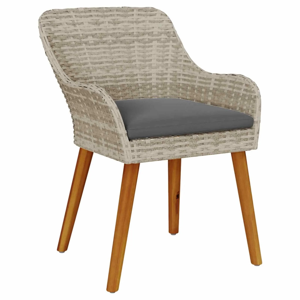 Set da Pranzo per Giardino 5 pcs Grigio chiaro polyrattan 3261713
